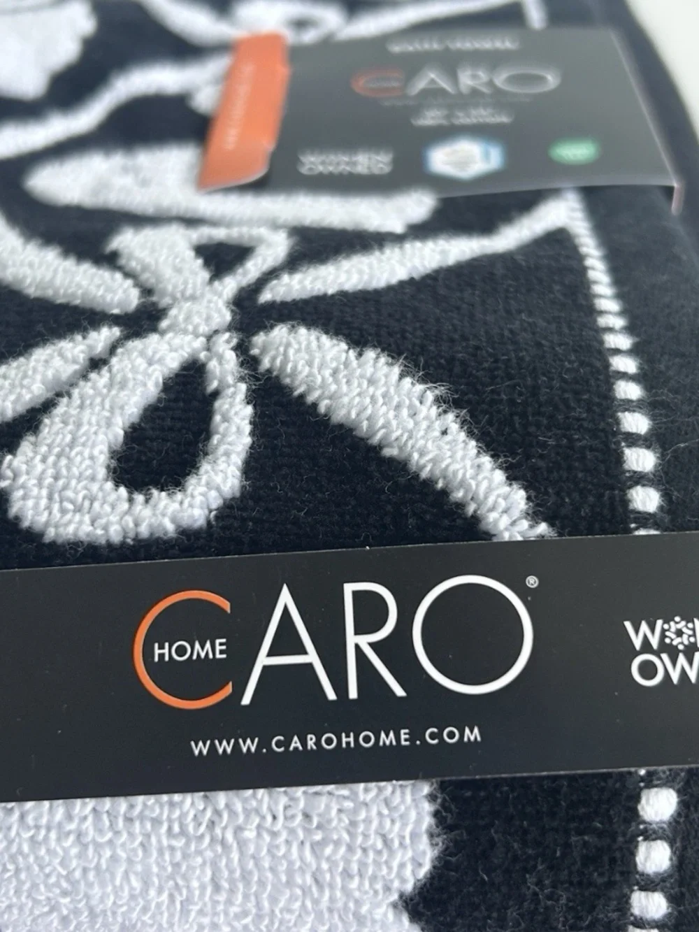 CARO Home Collection Halloween 2026 Ghost Bow Bath Cotton Towels Set of 4 New!